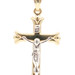 Classic Two Tone 10KT Yellow & White Gold Crucifix Cross Necklace Pendant - 1g