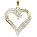 0.77 ctw Round & Baguette Cut Diamond 10KT Yellow Gold Heart Necklace Pendant 