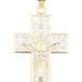 Classic 10KT Yellow Gold Princess Cut CZ Crucifix Necklace Pendant 1.6" - 5.22g