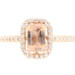0.80 Ctw Emerald Cut Morganite & Clear Moissanite 10KT Rose Gold Engagement Ring