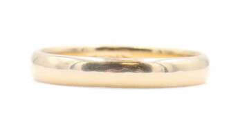 Classic 14KT Yellow Gold 3.5mm Wide High Shine Wedding Band Ring Size 9.5 - 3.2g