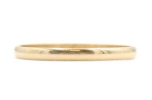 High Shine 14KT Yellow Gold 2mm Classic Wedding Band Ring Size 6.5 By ArtCarved