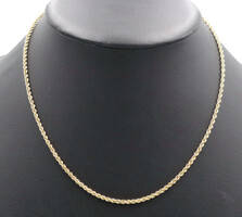 High Shine 10KT Yellow Gold 2.5mm Wide Classic Rope Chain Necklace 18.5" 10.2g