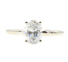 1.00 ctw Oval Cut Lab Grown VS2 E Solitaire IGI Graded 14KT Gold Engagement Ring