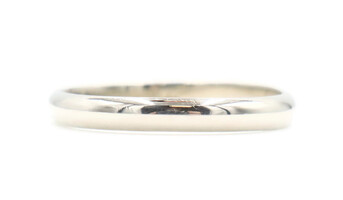 High Shine 14KT White Gold 3.3mm Classic Wedding Band Ring Size 12 3/4 - 3.50g