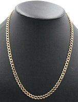 Classic 10KT Yellow Gold 6mm Flat Curb Link Necklace 22" - 12.48 Grams by Midas