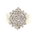 Estate 14KT Yellow Gold 0.73 ctw Round Diamond Marquise Cluster Statement Ring