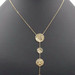 Women's 20" Plunge 10KT Yellow Gold Italy Hammered 4 Disc Drop Necklace - 4.5g