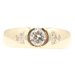 Men's 14KT Gold 0.60 ctw Round Diamond Solitaire Ring with Diamond Accents 8.7g