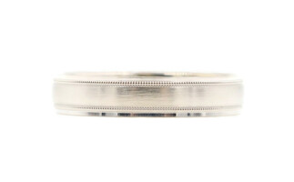 Men's Satin Finish 14KT White Gold 5mm Milgrain Wedding Band Ring Size 13 - 6g