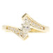 0.44 ctw Marquise Solitaire and Round Diamond Bypass 14KT Yellow Gold Ring 3.1g
