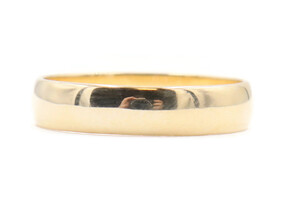 Men's High Shine 14KT Yellow Gold 4.8mm Classic Wedding Band Ring Size 11  3.98g
