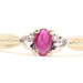 Women's 0.20 Ctw Oval Cut Natural Ruby & Round Diamond 10KT Yellow Gold Ring