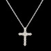 0.20 ctw Round Diamond Cross Necklace Pendant on 18" 14KT White Gold Chain 1.4g