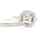 0.88 ctw Princess & Round Diamond Asscher Halo 14KT White Gold Wedding Ring Set 