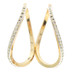 Estate 14KT Yellow Gold 1 1/2" Oval Twist Hoops with Yellow Round Resin Accents 