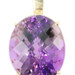 Women's Large Solitaire 57.0 Ctw Oval Cut Amethyst 14KT Yellow Gold Pendant 1.4"