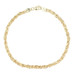 Classic High Shine 10KT Yellow Gold 3.7mm Semi-Hollow Rope Chain Bracelet 8 1/4"