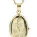 14KT Yellow Gold Flower Etched Oval 36.3mm Locket on 18.5" Rope Necklace 7.7g 