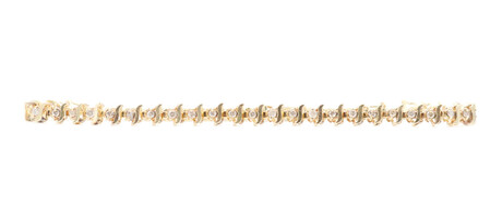 Estate 0.85 ctw Round Diamond S Link 10KT Yellow Gold Tennis Bracelet 7 3/4" 6g