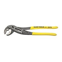 Klein Pump Pliers, 9-7/8", Max Jaw Opening 2-1/8", Plastic Yellow Handle