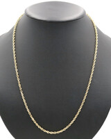 High Shine 10KT Yellow Gold 3mm Wide Classic Rope Chain Necklace 24" - 13.41g