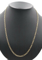 Classic 14KT Yellow Gold High Shine Figaro Chain 24.5" Necklace 4.3mm - 6.72g