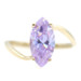 Women's Solitaire 3.30 Ct Lavender Marquise Cut CZ 10KT Yellow Gold Bypass Ring