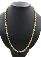 Elongated 10KT Yellow Gold Quadruple Link Rolo Chain Necklace 26.5" - 21.26g