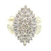0.97 ctw Round & Baguette Cut Diamond 10KT Yellow Gold Marquise Cluster Ring 6g