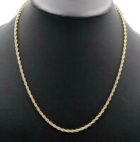 Classic 14KT Yellow Gold 3.2mm Wide Heavy Rope Chain Necklace 21" - 17.48g