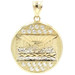 Classic 10KT Yellow Gold Round CZ Last Supper 34.2mm Necklace Pendant - 3.2g