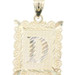 Estate Diamond Cut 10KT Yellow Gold Initial / Letter "D" Necklace Pendant 26.6mm