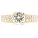 2.29 cttw Round Diamond Cathedral Style Pave 14KT Yellow Gold Engagement Ring 