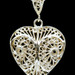 Estate 14KT Yellow Gold Openwork Filigree Heart Pendant on 20" 14KT Rope Chain