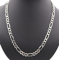 Classic Heavy 925 Sterling Silver 8.5mm Wide Figaro Chain Necklace 24" - 46.73g