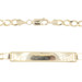 Estate High Shine 14KT Yellow Gold Blank ID Bar Figaro Chain Bracelet 8" - 7.7g