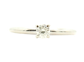 Women's Solitaire 0.27 ctw Round Cut Diamond 14KT White Gold Engagement Ring 