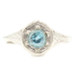 Antique Style 0.60 Ctw Freeform Cut Blue Topaz 14KT White Gold Engagement Ring