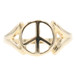 Women's Estate High Shine 10KT Yellow Gold 9.4mm Wide Peace Sign Ring Size 9