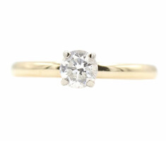 0.36 ctw Round Diamond Solitaire 14KT Yellow Gold Women's Engagement Ring - 1.8g