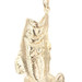 Classic High Shine 10KT Yellow Gold Detailed Bass Fish Necklace Pendant 34.1mm