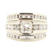 Women's 2.08 ctw Princess & Round Cut Diamond Wedding Ring Set 14KT White Gold