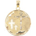 Estate 10KT Yellow Gold Openwork Crucifix Cross Medal Necklace Pendant 1.05"