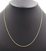 Classic 1.4mm Wide 14KT Yellow Gold High Shine Rope Chain Necklace 20.5" 4.58g