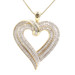 Estate 10KT Yellow Gold 0.75 ctw Round & Baguette Diamond Heart on 18" Necklace