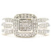 0.76 Ctw Princess & Round Cut Diamond 10KT White Gold Halo Engagement Ring 4.55g