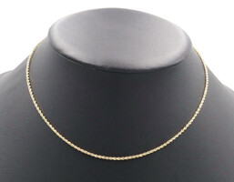Women's Classic 18KT Yellow Gold 1.8mm High Shine Rope Chain Necklace 16" 4.76g