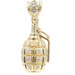 3D 10KT Yellow Gold Cubic Zirconia CZ Grenade Weapon Charm Necklace Pendant 4.6g