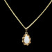 Estate 0.55 ctw Cabochon Pear Synthetic Opal 14KT Yellow Gold 17" Necklace 